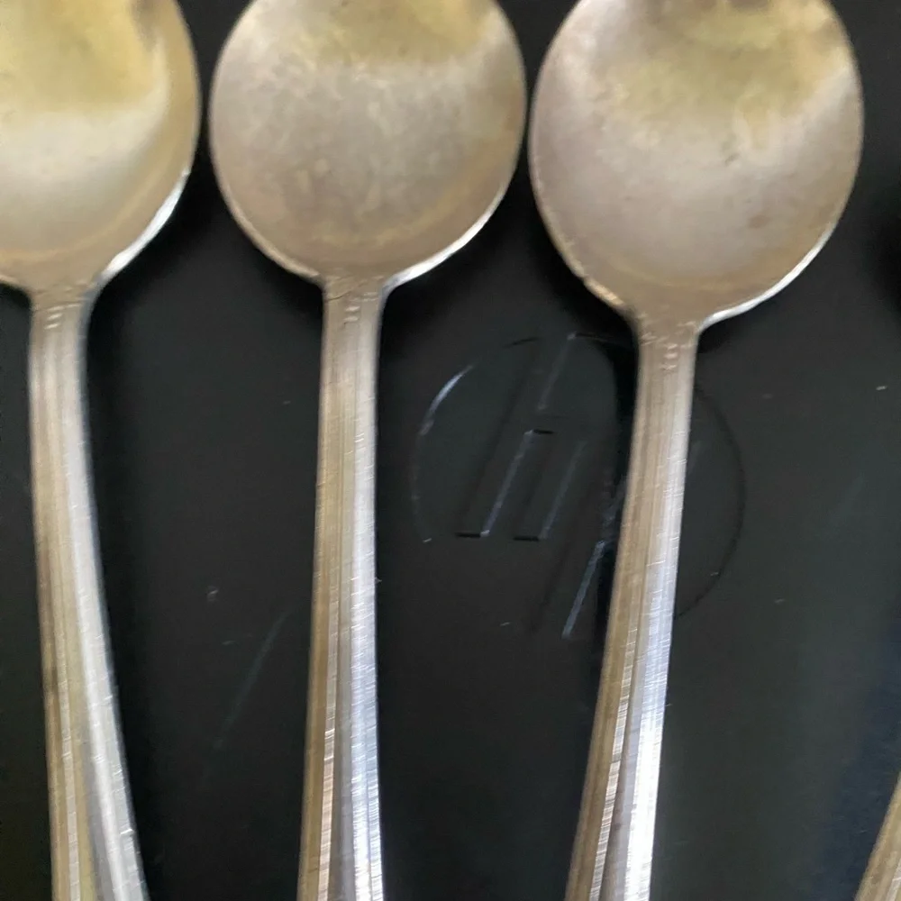 Vintage 4 National Silver Guildcraft Concerto 1944 MCM Regency Soup Spoon Set